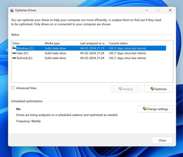 Πώς να κάνετε Defrag σε υπολογιστή με Windows 11 4 Πώς να κάνετε Defrag σε υπολογιστή με Windows 11