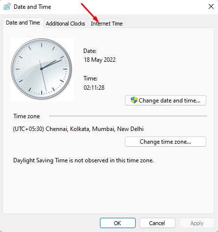 Τα Windows 11 δεν ενημερώνουν την ώρα αυτόματα 18 Χρόνος στο Διαδίκτυο