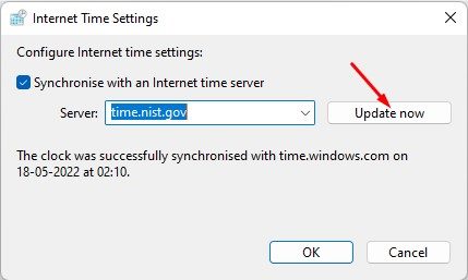 Τα Windows 11 δεν ενημερώνουν την ώρα αυτόματα 21 time.nist.gov