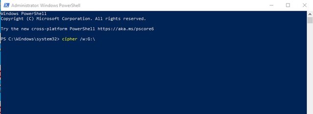 Πώς να καθαρίσετε μια μονάδα δίσκου στα Windows 10/11 6 Powershell