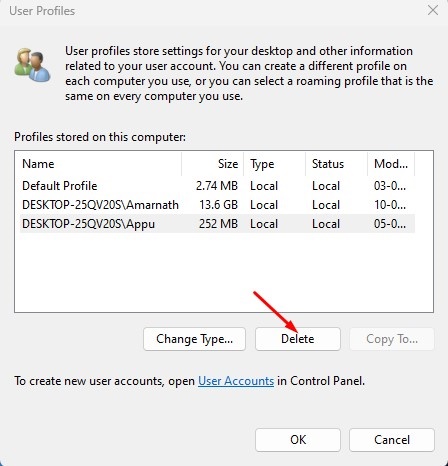 Πως να διαγράψετε ένα προφίλ χρήστη στα Windows 11 5 τρόποι 20 Διαγράφω