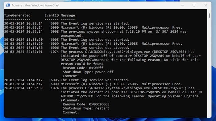 βοηθητικό πρόγραμμα PowerShell
