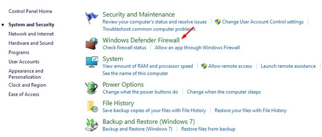 Τείχος προστασίας του Windows Defender