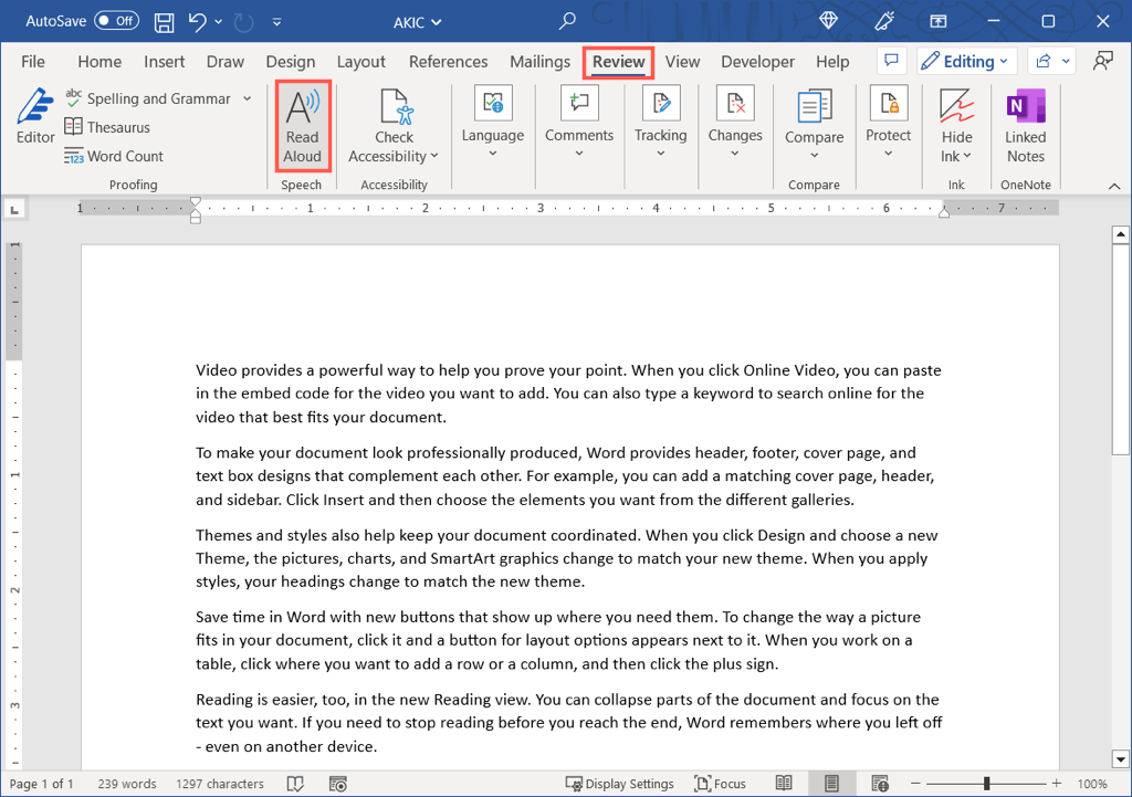 Πώς να κάνετε το Microsoft Word να διαβάζει δυνατά το έγγραφό