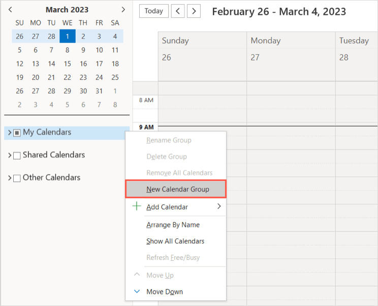 Πώς να δημιουργήσετε μια ομάδα ημερολογίου στο Microsoft Outlook