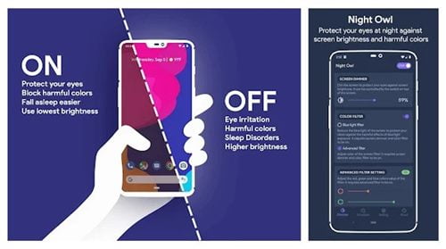 καλύτερες εφαρμογές φίλτρου μπλε φωτός για Android