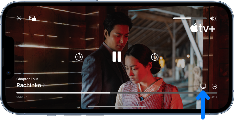 Κάντε κλικ στο εικονίδιο AirPlay στην εφαρμογή Apple TV