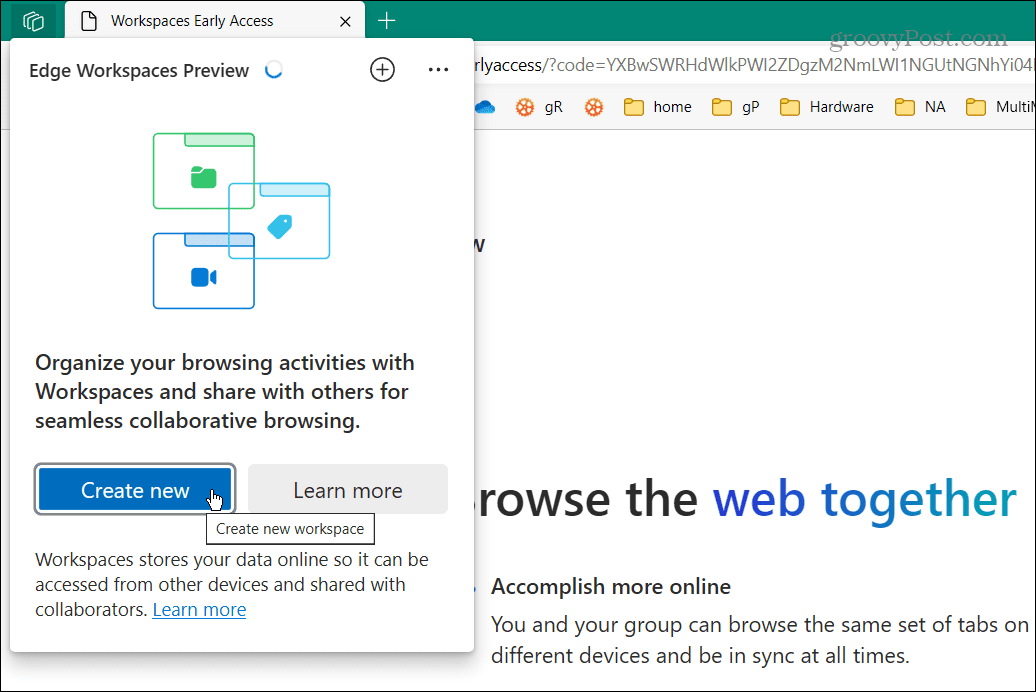 Χώροι εργασίας του Microsoft Edge