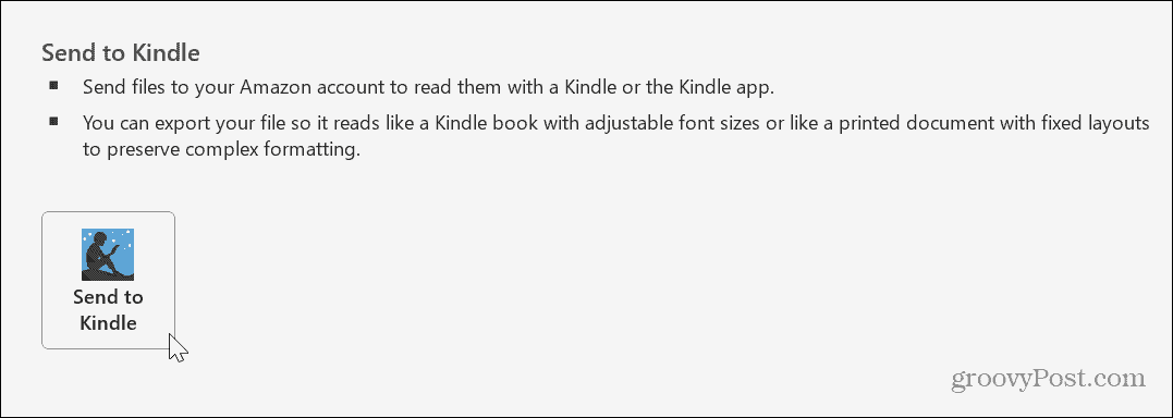 Στείλτε Έγγραφα του Word στο Kindle 