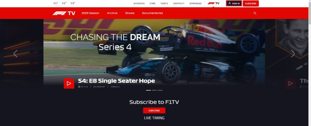 Συνδεθείτε στον ιστότοπο της F1