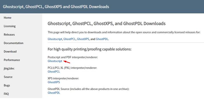 κατεβάστε το Ghostscript για «Υστερόγραφο και διερμηνέα/απόδοση PDF»
