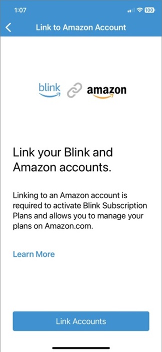 Συνδέστε το Blink και τον λογαριασμό Amazon