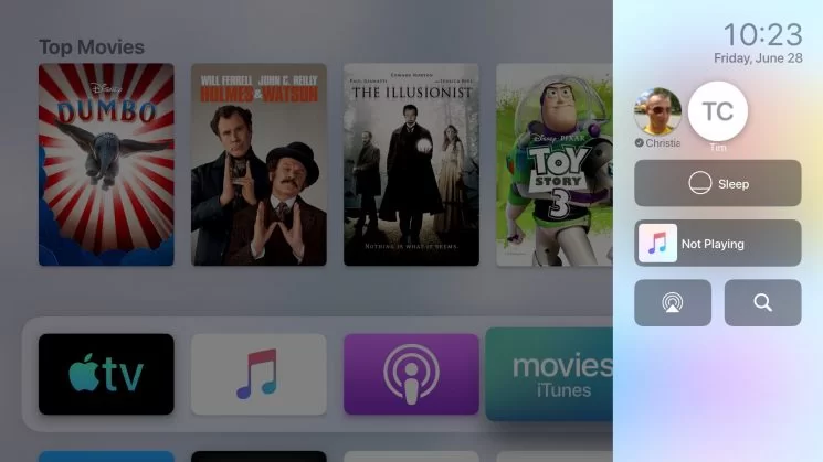 Εναλλαγή χρηστών στο Apple TV 