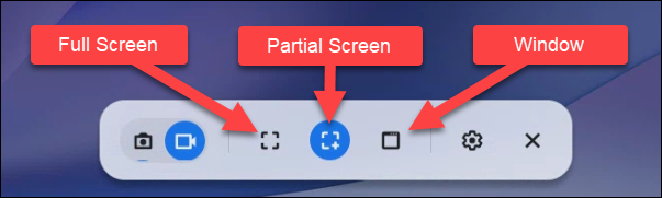 Επιλογές για στιγμιότυπο οθόνης στο Chromebook