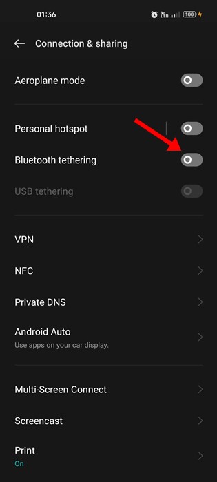 Απενεργοποιήστε τη σύνδεση Bluetooth