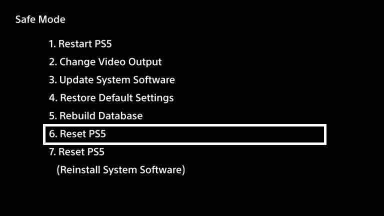 Πατήστε Επαναφορά PS5 