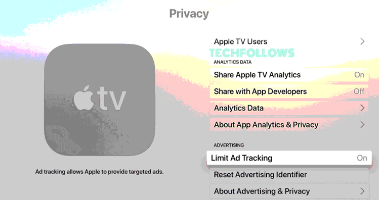 Ενεργοποιήστε την Limit Ad Tracking για να αποκλείσετε διαφημίσεις στο Apple TV