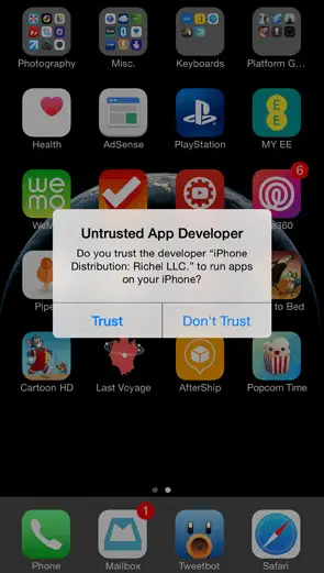 Κάντε κλικ στην επιλογή Trust στη συσκευή iOS 