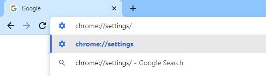 'Chrome://settings/'