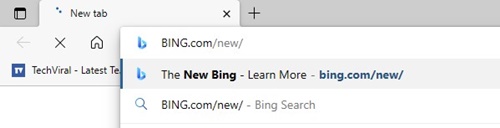 Ιστοσελίδα Bing AI Chat