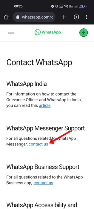 WhatsApp Messenger Support