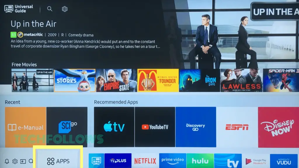 Επιλέξτε το πλακίδιο Εφαρμογές στην τηλεόραση Samsung