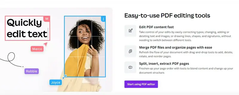 Δωρεάν πρόγραμμα επεξεργασίας PDF Canva