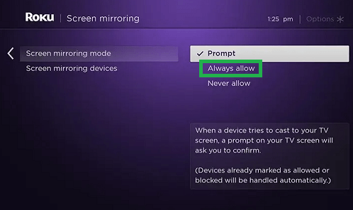 Ενεργοποίηση Screen Mirroring στο Roku