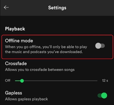 Απενεργοποιήστε τη λειτουργία εκτός σύνδεσης του Spotify