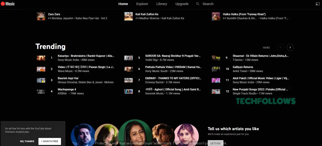 Μετάδοση YouTube Music στο Apple TV από Mac