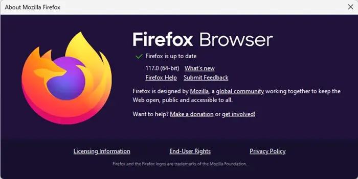 Λήψη Mozilla Firefox 117.0