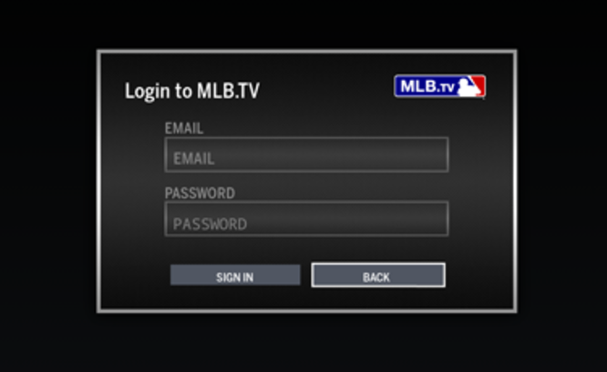 Πληκτρολογήστε τα διαπιστευτήρια σύνδεσης MLB.TV