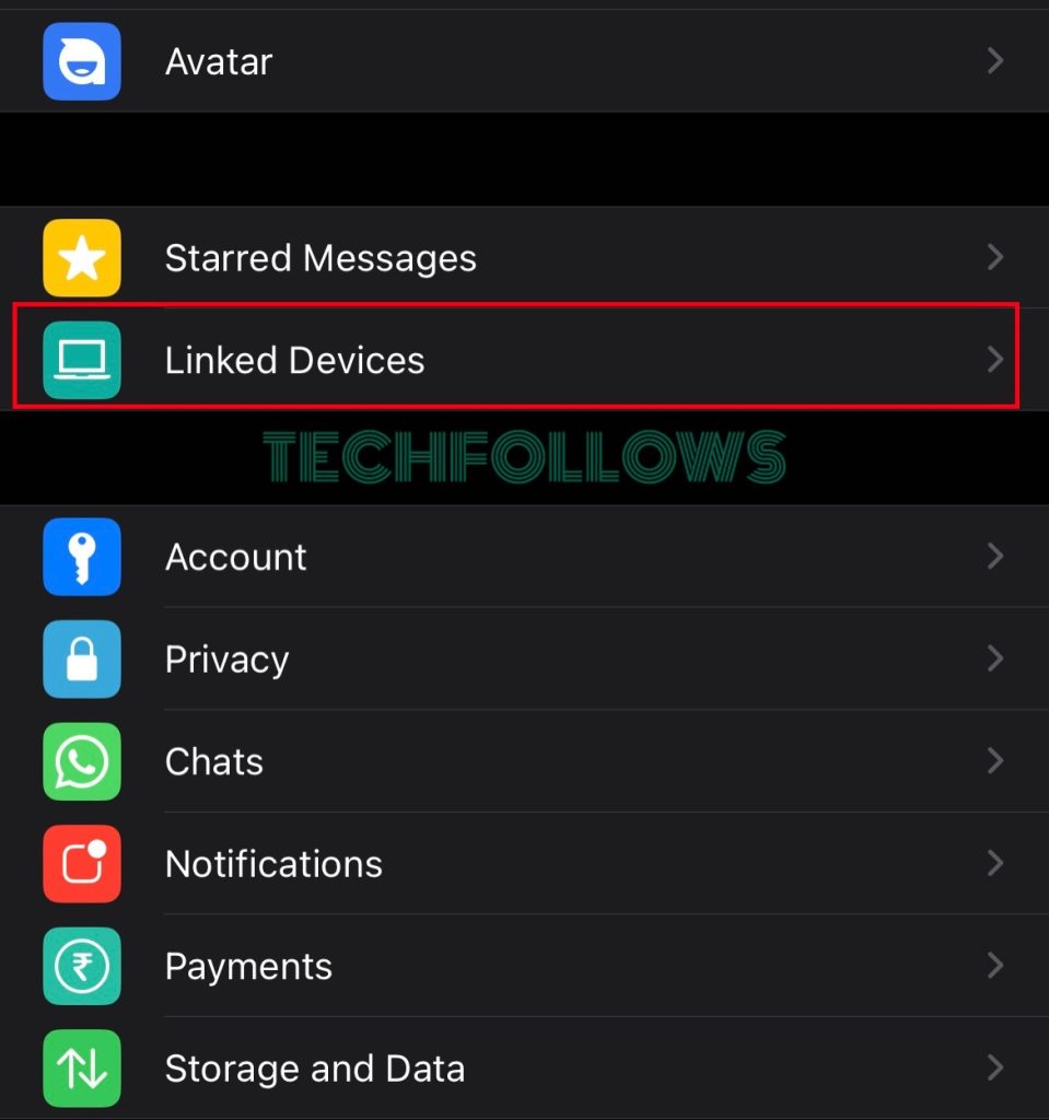 Κάντε κλικ στη Συνδεδεμένη συσκευή στο WhatsApp