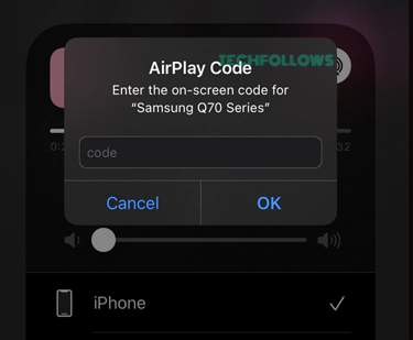 Εισαγάγετε τον κωδικό AirPlay 