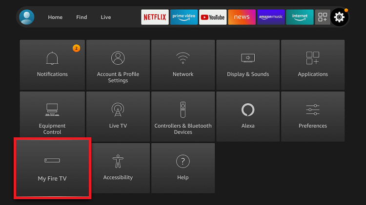 Επιλέξτε My Fire TV