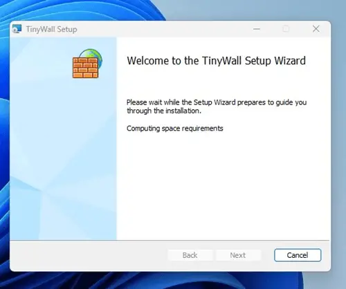 Πρόγραμμα εγκατάστασης TinyWall