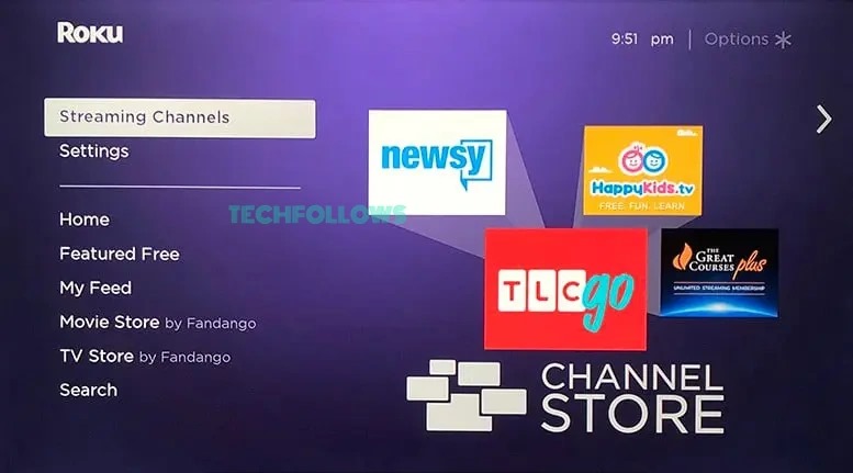 Επιλέξτε Κανάλια ροής στο Roku