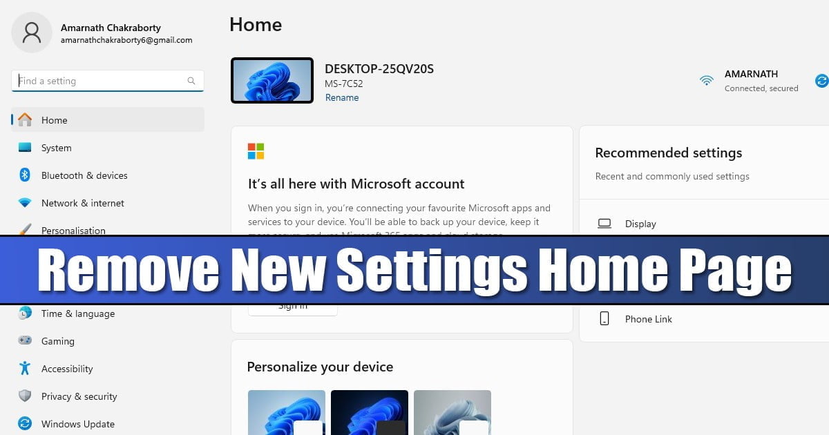 Πώς να αφαιρέσετε την αρχική σελίδα νέων ρυθμίσεων στα Windows 11