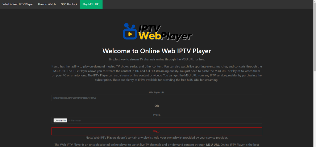 IPTV Web Player στο PS4