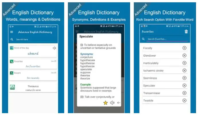 Advanced English Dictionary, Meanings & Definition By SA Technologies