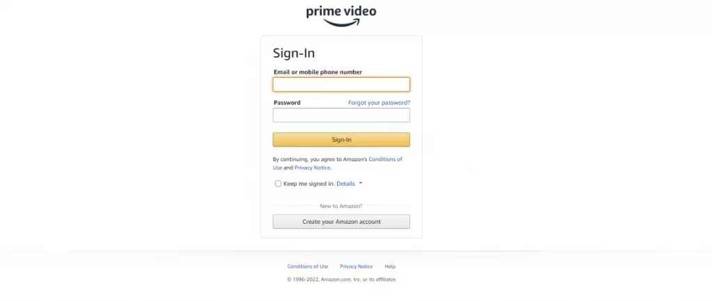 Συνδεθείτε στον λογαριασμό σας - Amazon Prime Video στο Chromebook