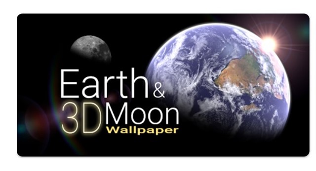 Ζωντανή ταπετσαρία 3D της Γης και της Σελήνης