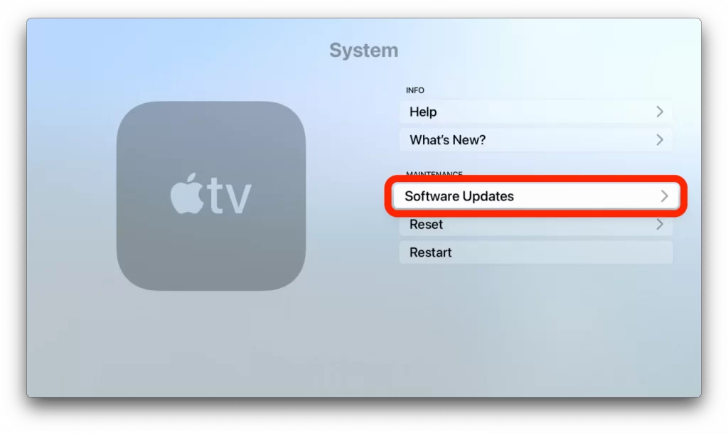 Η επιλογή ενημέρωσης λογισμικού για το Apple TV συνεχίζει να αντιμετωπίζει πρόβλημα επανεκκίνησης