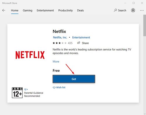 κατεβάστε την εφαρμογή Netflix στα Windows