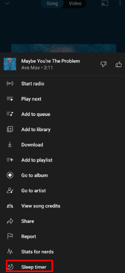 Κάντε κλικ στην επιλογή Sleep Timer Option
