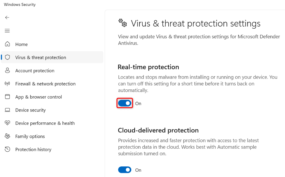Απενεργοποίηση προστασίας σε πραγματικό χρόνο στα Windows