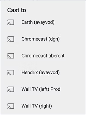 Επιλέξτε τη συσκευή σας Chromecast