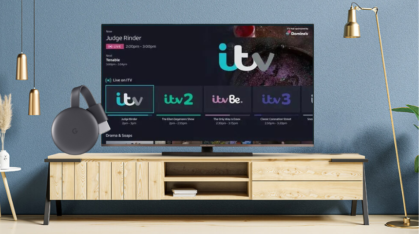 ITV Hub (ITVX) σε τηλεόραση συνδεδεμένη με Chromecast