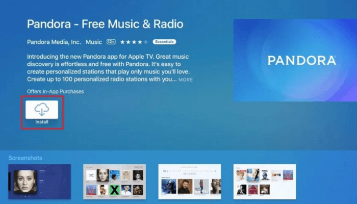 Εγκαταστήστε το Pandora στο Apple TV