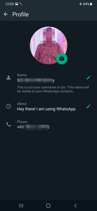 Αριθμός τηλεφώνου σε συσκευή Samsung μέσω WhatsApp
